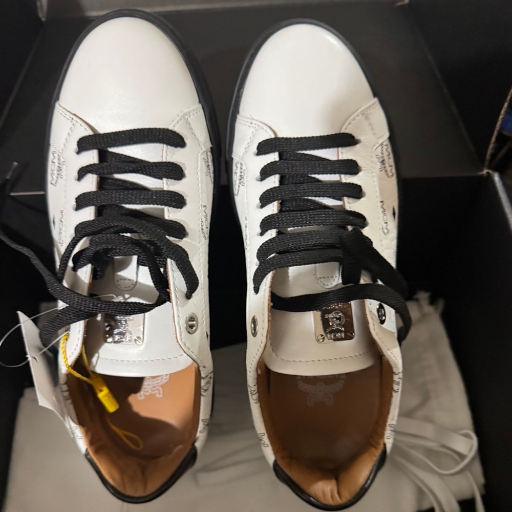 MCM White and Black Sneakers